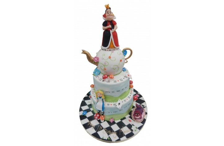 Queen of Hearts - Alice In Wonderland Tiered Cake